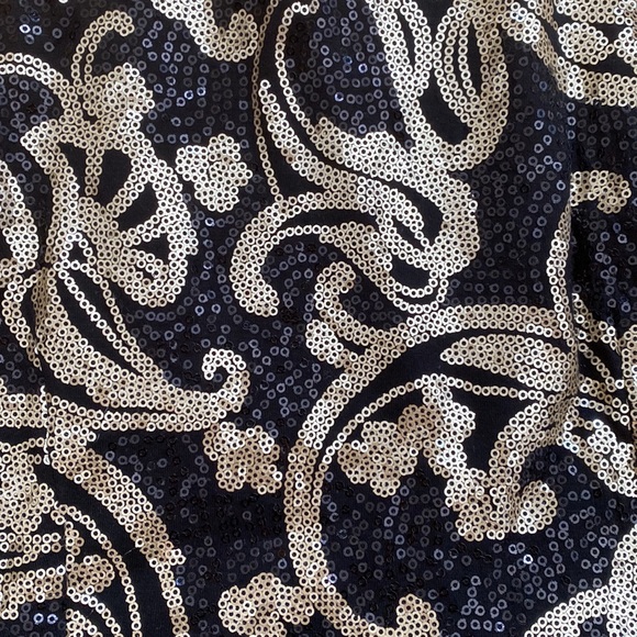 WOMENS MINI DRESS, BLACK & GOLD SEQUIN, SIZE SMALL - Picture 3 of 5